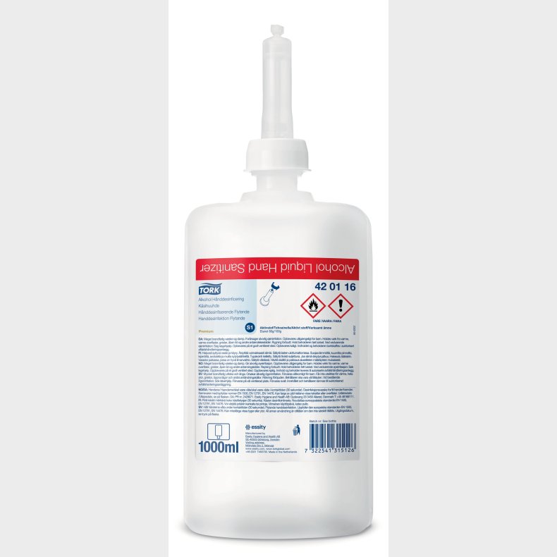 Tork Alkohol Hnddesinfektion Flydende (6 x 1 liter)